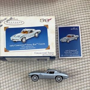 Hallmark Silver Corvette Sting Ray Ornament